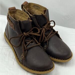Born Chocolate Lace-Up Ankle Boots